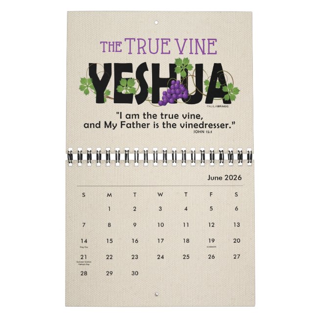 YESHUA Jesus Hebrew Jewish Name Christian Messiah Calendar (Jun 2026)