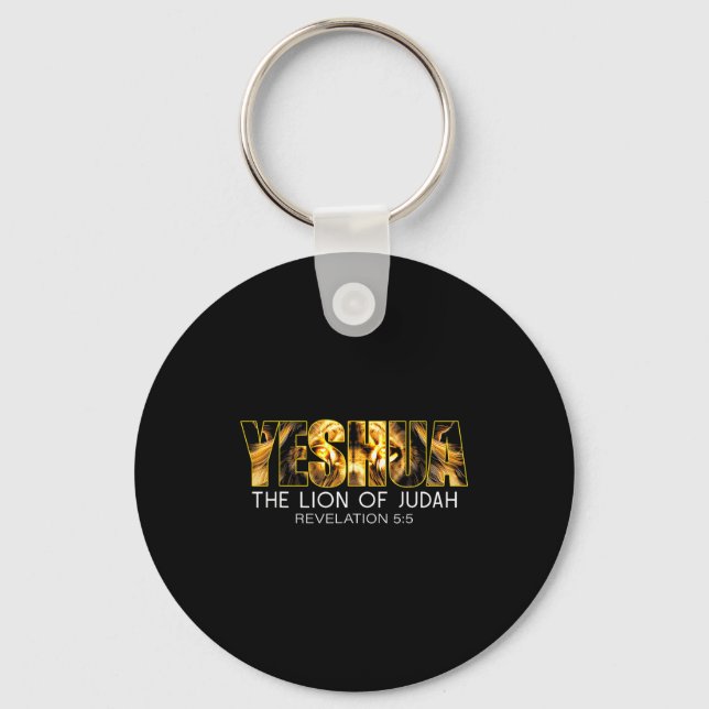Yeshua Lion Of Judah Jesus Religious Christian Rev Key Ring (Front)