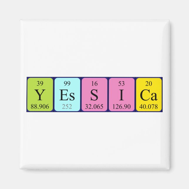 Yessica periodic table name magnet (Front)