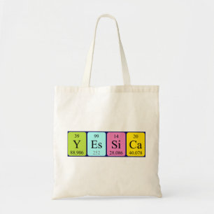 Yessica periodic table name tote bag