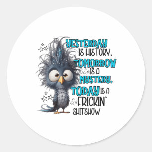 Yesterday Is A History Tomorrow Is A Mistery Today Classic Round Sticker