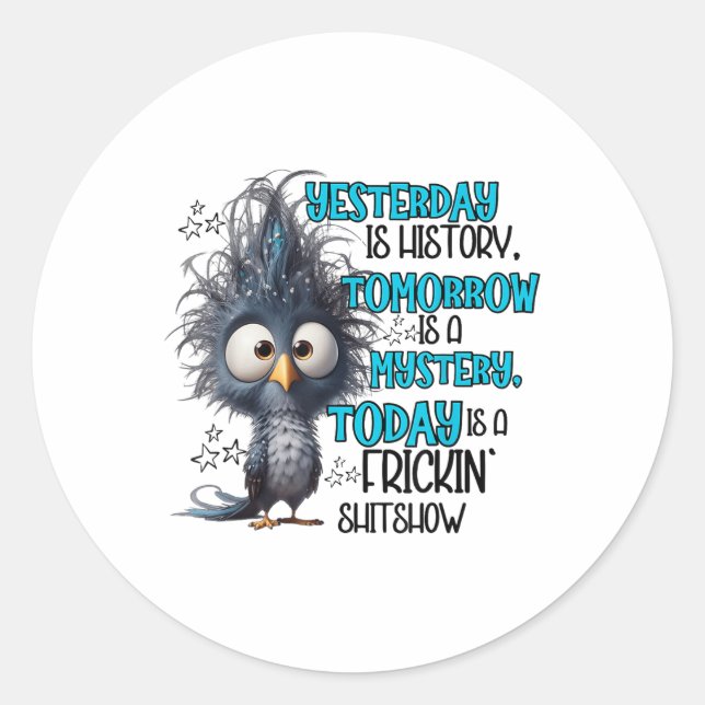 Yesterday Is A History Tomorrow Is A Mistery Today Classic Round Sticker (Front)