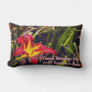 Yesterday Lily in Tomorrow Rain Lumbar Cushion
