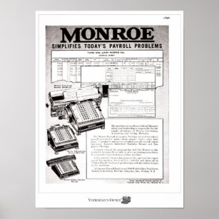 Yesterday'sOffice MONROE Adding Machine Ad 1946 Poster