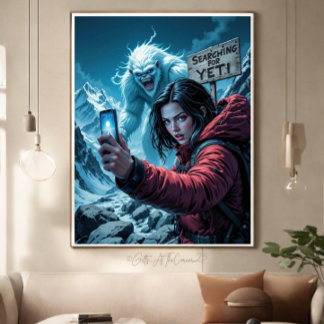 Yeti Bigfoot Sasquatch Selfie Canvas Print