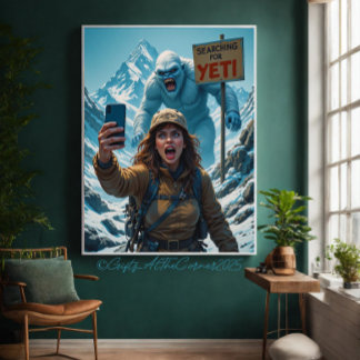 Yeti Bigfoot Sasquatch Selfie Mount Everest Canvas Print