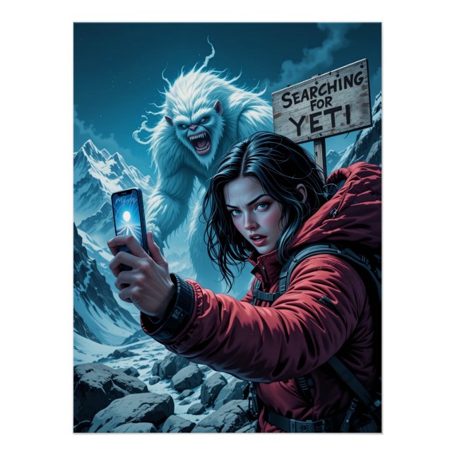 Yeti Bigfoot Sasquatch Selfie Poster (Front)