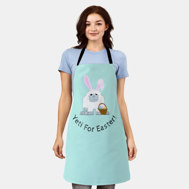 Yeti For Easter Cute Easter Yeti Apron (Worn)