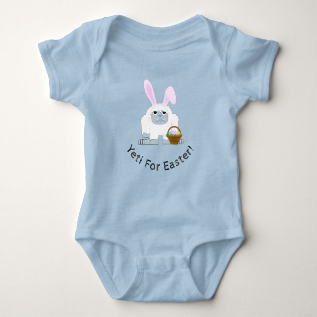 Yeti For Easter Cute Easter Yeti  Baby Bodysuit (Front)