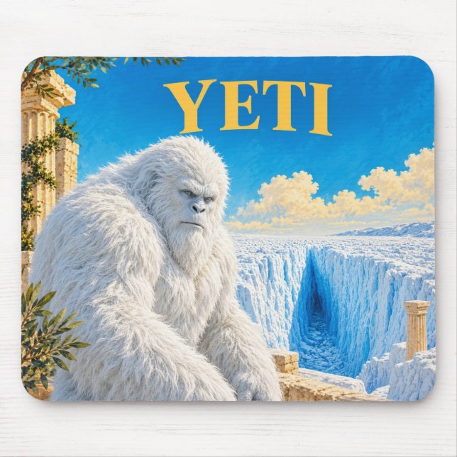 Yeti, Gothic Fantasy Monster Mouse Pad (Front)