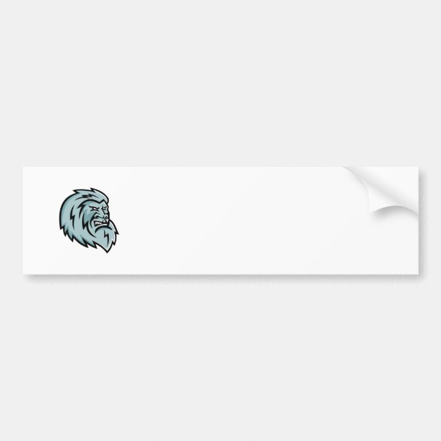 Yeti Head Mascot Bumper Sticker (Front)