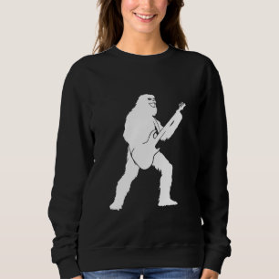 Yeti Jamming With Electric Guitar Silhouette Sweatshirt