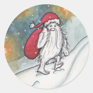 Yeti Santa Classic Round Sticker