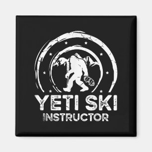 Yeti Ski Instructor Sasquatch For A Women Skier Fu Magnet