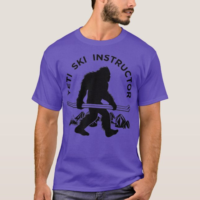 Yeti Ski Instructor Tee Mountain Ape Snowman (Front)