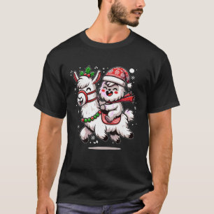 Yeti To Party With Cute Llama Christmas Pajama Xma T-Shirt