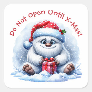 Yeti with Gift – Do Not Open	 Square Sticker