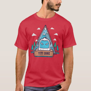 Yeti Zone Mountains Snow Cold Forest  T-Shirt
