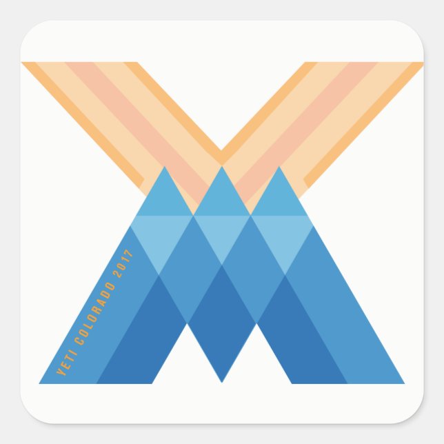 YetiMen Logo Colorado 2017 Version Square Sticker (Front)