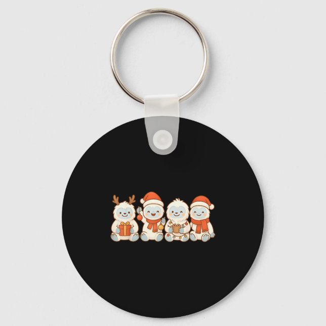 Yetis Kids Boys Girls Christmas Yetis  Key Ring (Front)