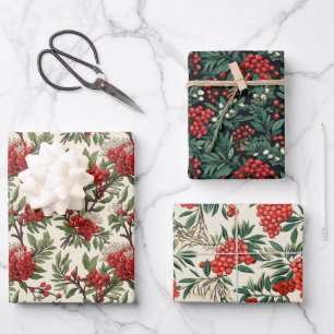 Yew Berry Wrapping Paper Sheet