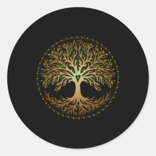 Yggdrasil, Celtic, Tree, Life, Norse, Mythology, Classic Round Sticker