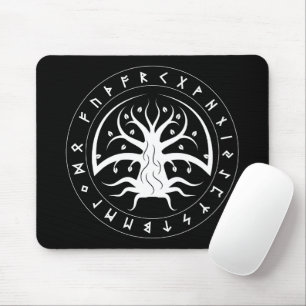 Yggdrasil Circle Runes Mouse Pad