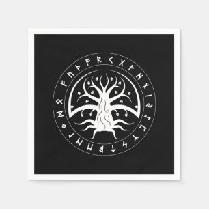 Yggdrasil Circle Runes Paper Napkins