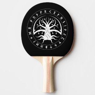 Yggdrasil Circle Runes Ping Pong Paddles