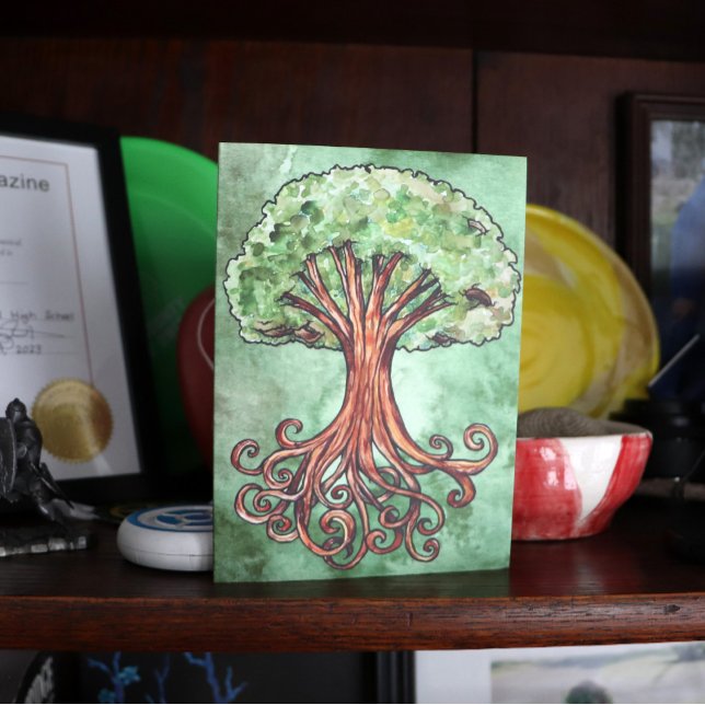 Yggdrasil Tree Norse Mythology Watercolor Card (Creator Uploaded)