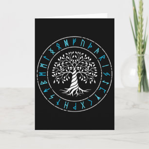 Yggdrasil Tree Of Life Viking Runes Norse Mytholog Card