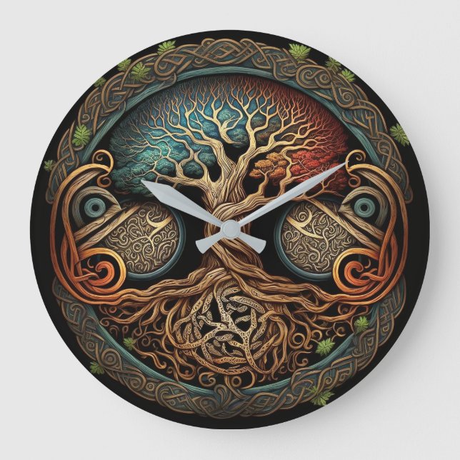 Yggdrasil Viking Tree of Life Large Clock (Front)
