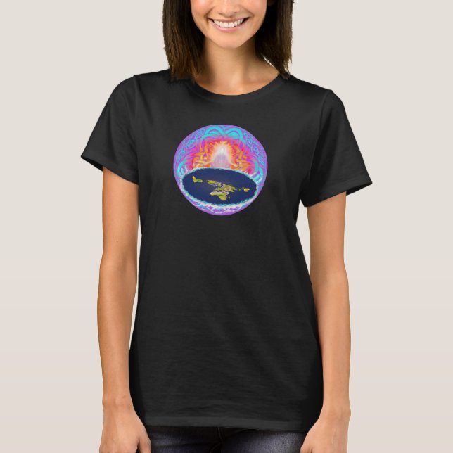 YHWH"s Creation flatearth Hidden Mountain painting T-Shirt (Front)