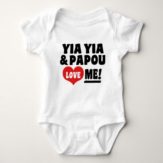 Yia Yia and Papou Love Me Baby Bodysuit (Front)