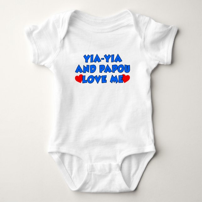 Yia-Yia and Papou Love Me Baby Bodysuit (Front)