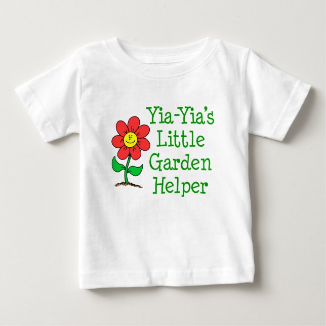 Yia-Yia's Little Garden Helper Baby T-Shirt (Front)