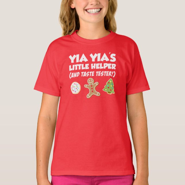 Yia Yia's Little Helper Christmas Cookies T-Shirt (Front)