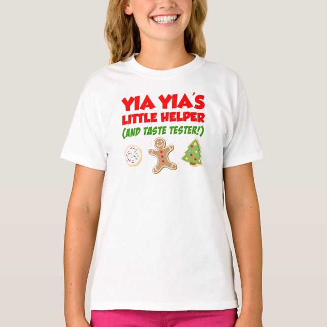 Yia Yia's Little Helper Christmas Cookies T-Shirt (Front)
