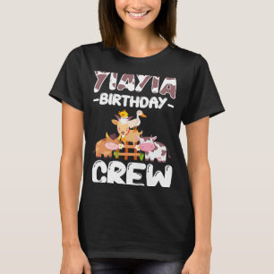 Yiayia Birthday Crew Farm Animal Family Bday Party T-Shirt