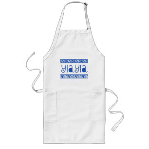 YIAYIA GREEK KEY LONG APRON