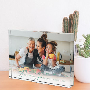 Yiayia Script Overlay   We Love You Photo Block