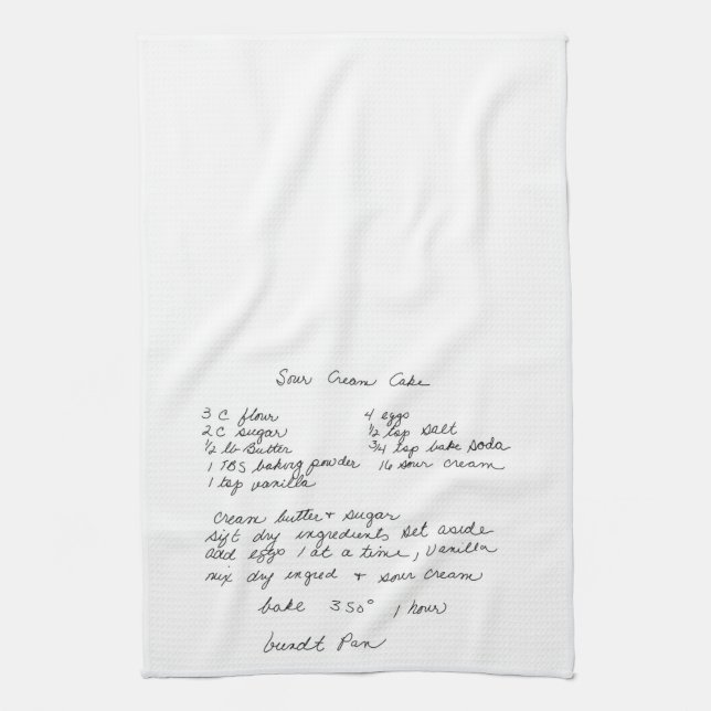 YiaYia's Sour Cream Poundcake Tea Towel (Vertical)