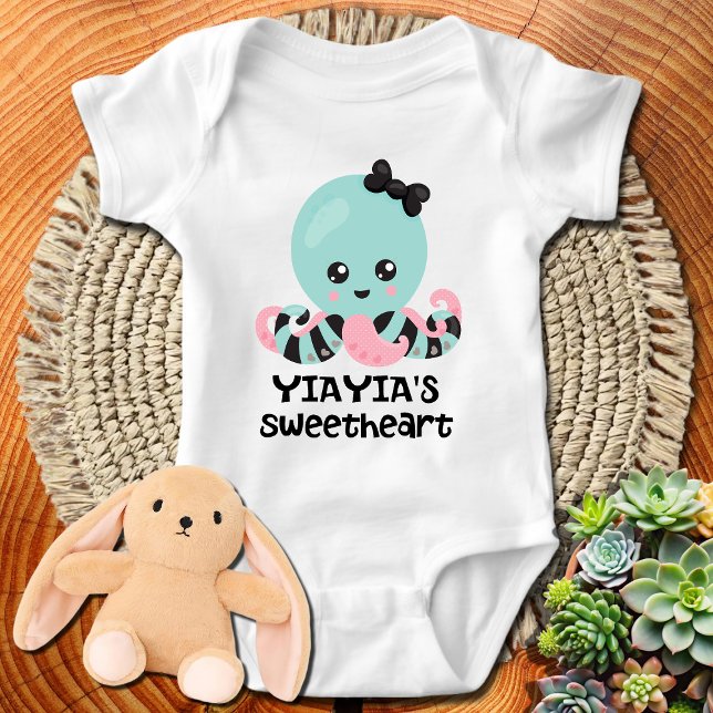 Yiayia's Sweetheart Kawaii Octopus Baby Bodysuit (Creator Uploaded)