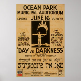 Yiddish Anti Play Vintage 1939 WPA Poster