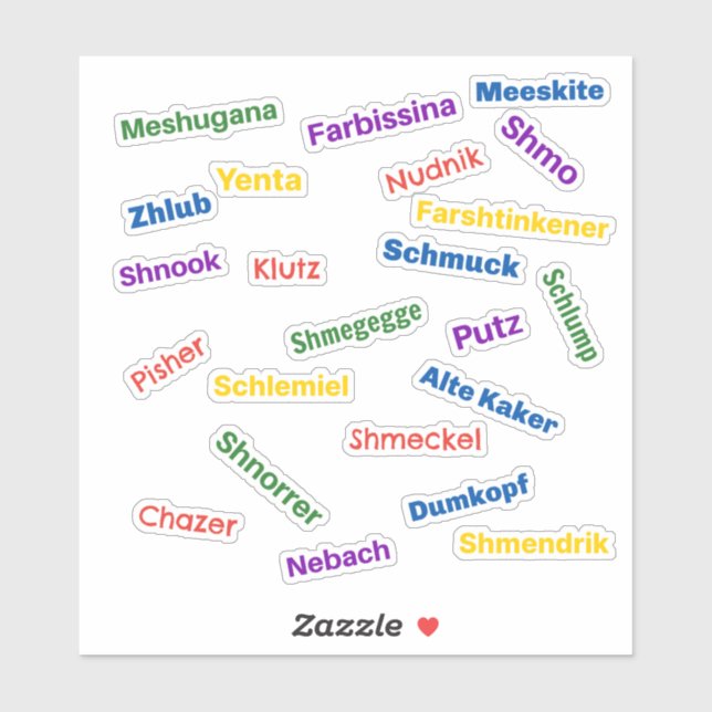 Yiddish Insults Sticker (Sheet)