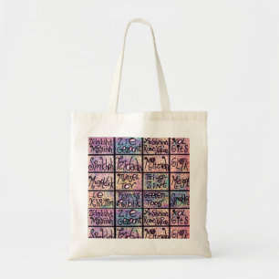 Yiddish Positive Phrases Tote Bag