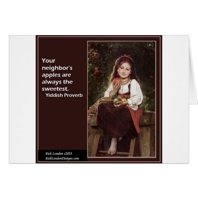 Yiddish Saying Regarding Apples & Graphic (Front Horizontal)