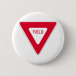 yield sign 6 cm round badge