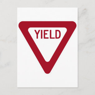 Yield Sign Postcard