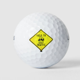 Yield to Golf Traffic Funny Golf Balls
